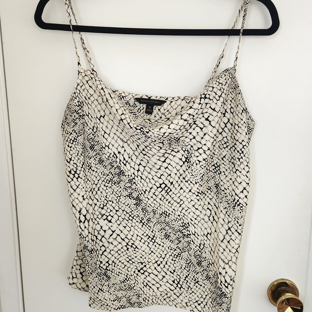 Banana Republic Black and White Cowl Neck Camisole Top - Picture 4 of 4